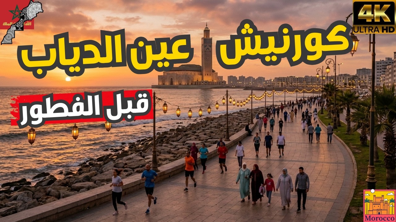 🇲🇦 الدار البيضاء | ساعة قبل الإفطار في كورنيش عين الذياب – أجواء رمضان