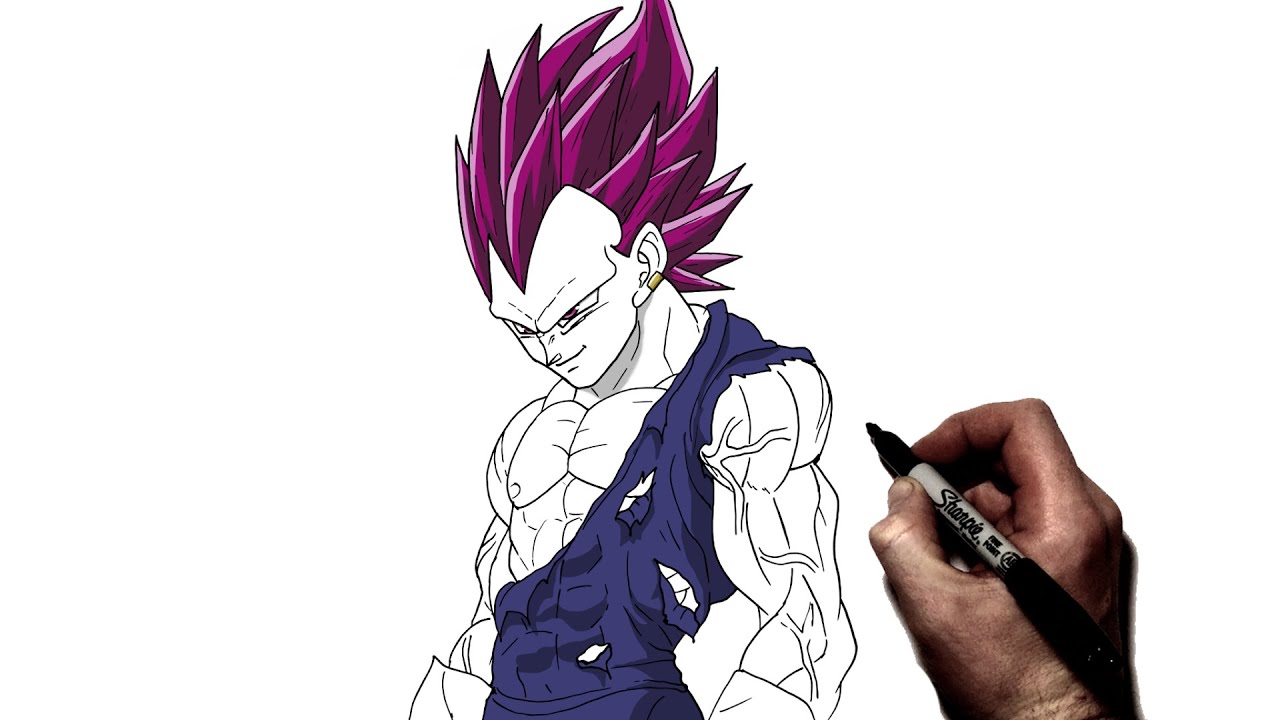 Как нарисовать Вегету UE стоя | Пошаговое руководство | Dragon Ball
