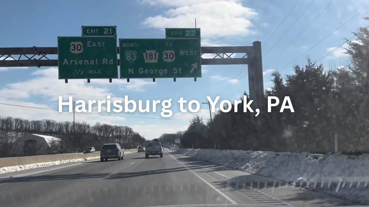 Driving from Harrisburg, PA to York, PA (I-83 South) | Highway Drive