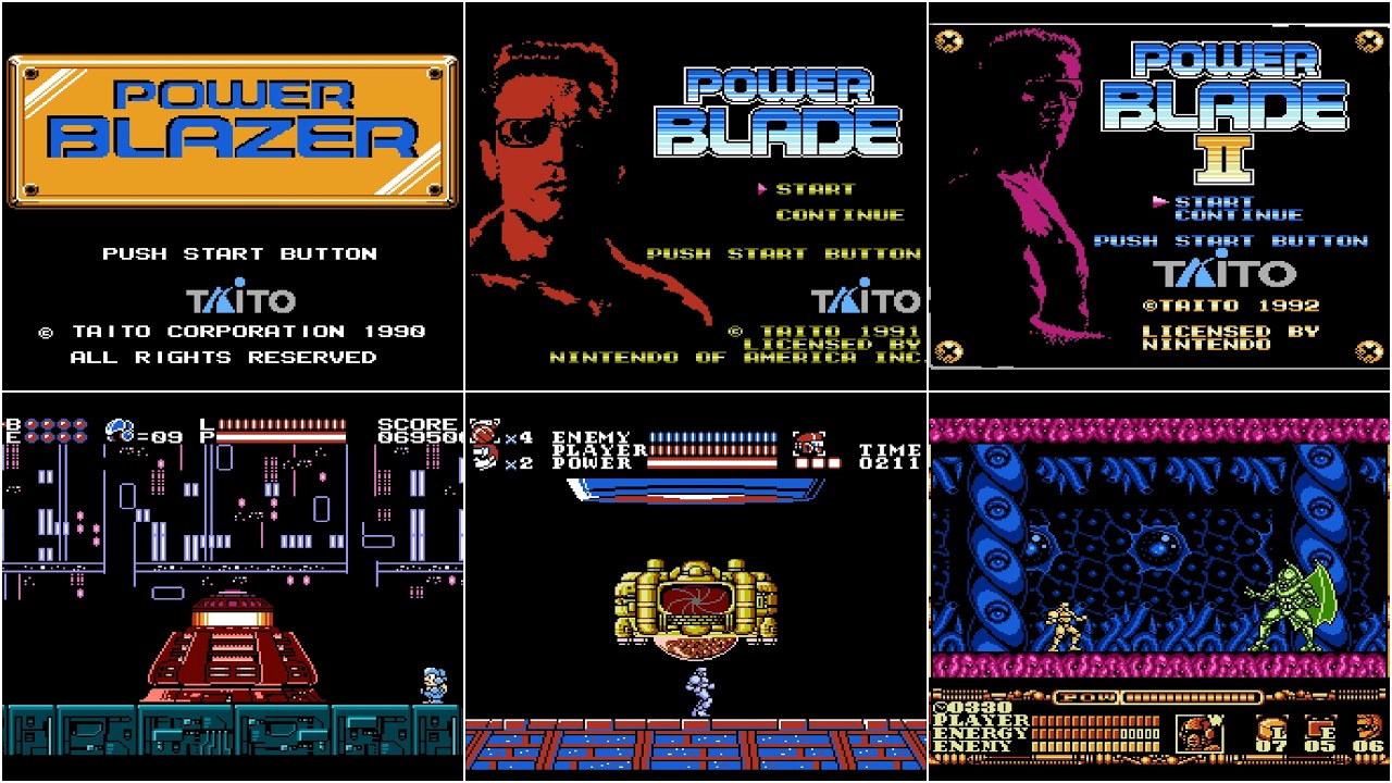 Power Blazer, Power Blade 1 & 2 - All Bosses (No Damage)