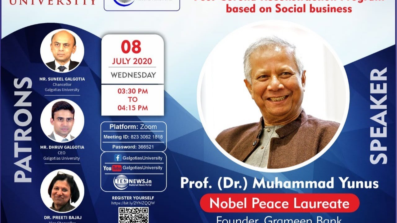 Webinar by Nobel Laureate Prof.(Dr.) Muhammad Yunus