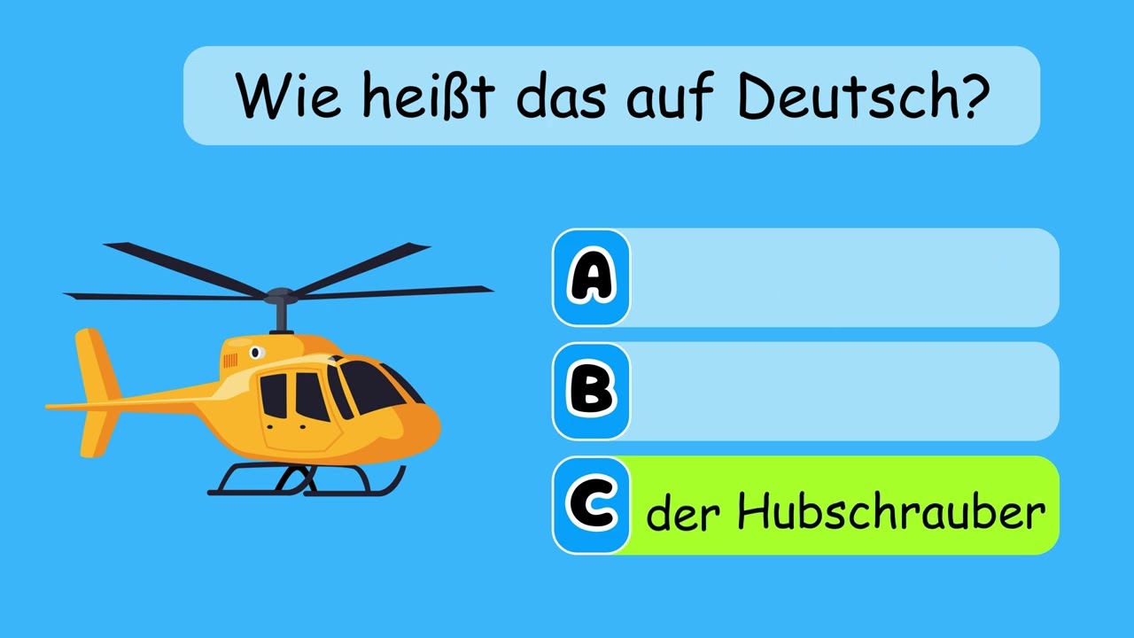 Wie heißt das auf Deutsch?  Quiz  - Teste dein Deutsch Wissen