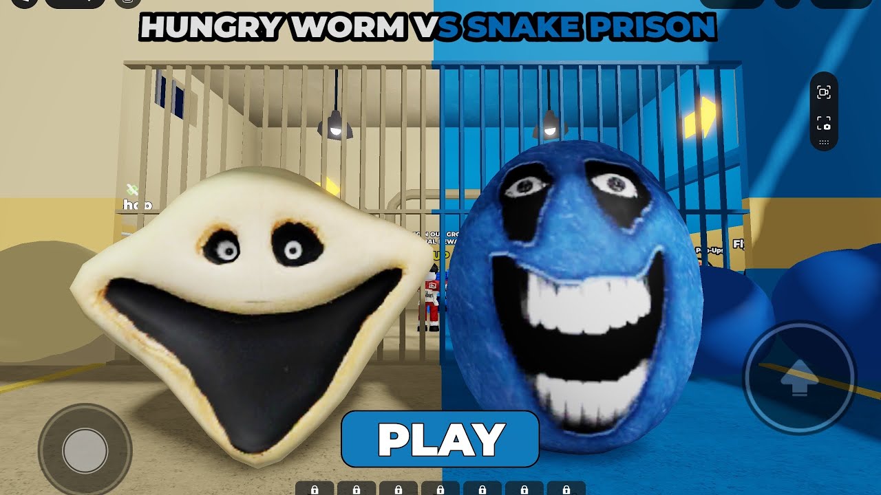 HUNGRY WORM VS SNAKE PRISON RUN! Roblox Obby Walkthrough No Death 4k