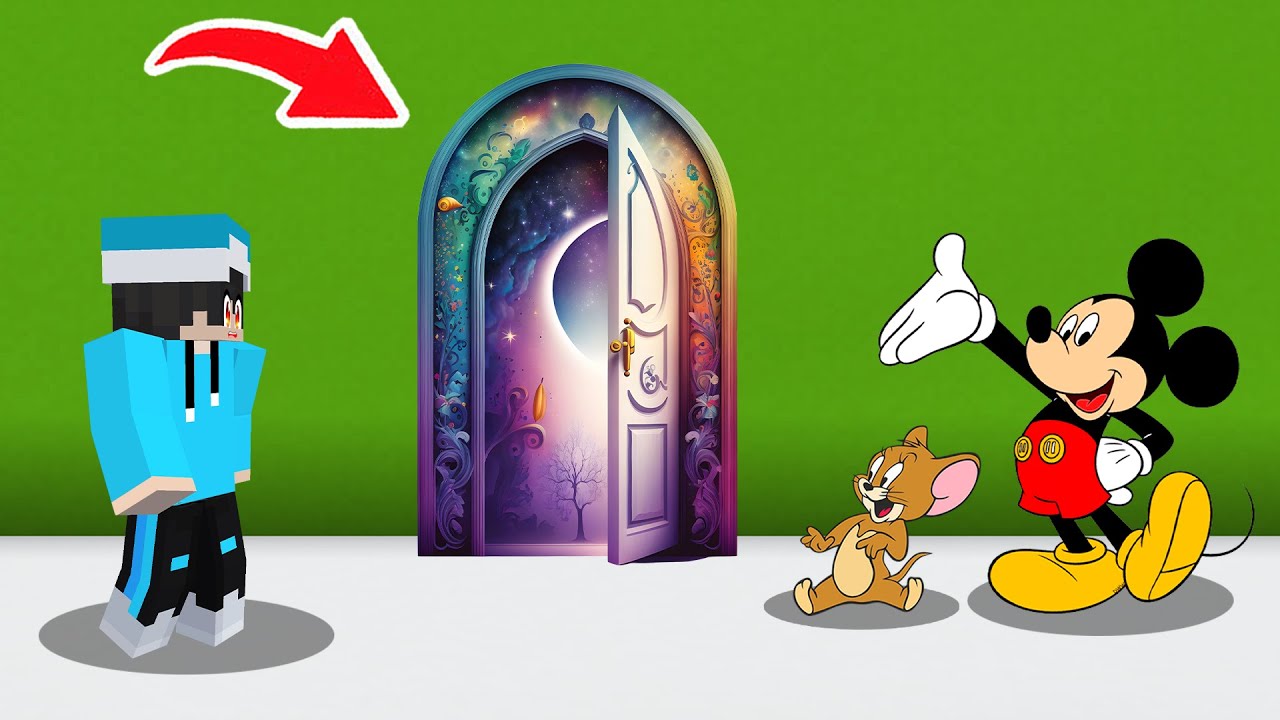 ماين كرافت لكن انا وجيري وميكي ماوس اكتشفنا بوابة عجيبة !!؟ 😱🔥
