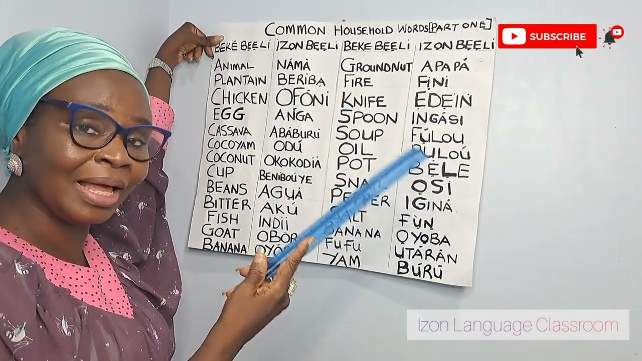 Common Household Words in Izon language #language #izon #ijaw #izonlanguageclassroom #learning