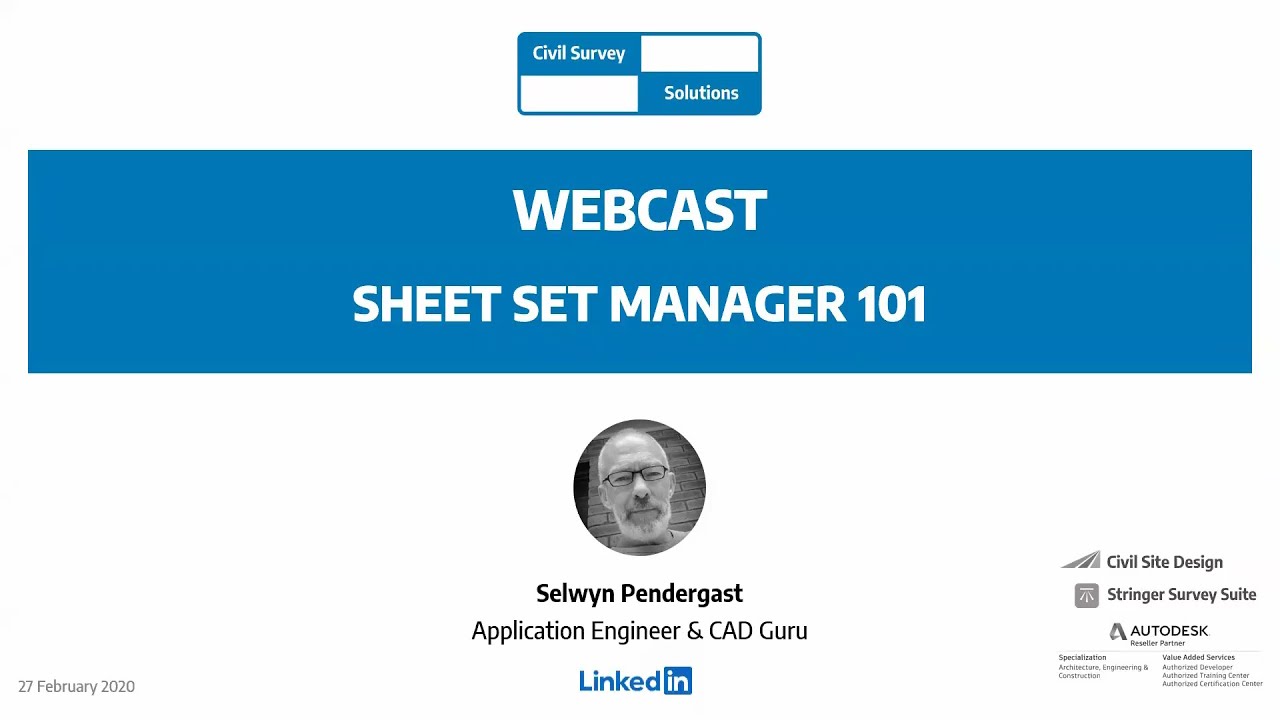 Civil Survey Solutions - Webcast: Sheet Set Manager 101