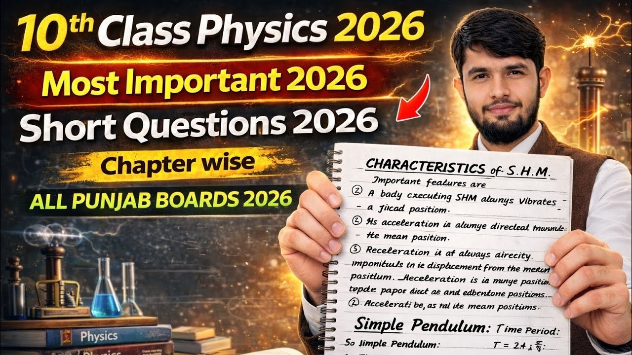 10Th Class Physics Pairing Scheme 2026 | 10Th Class Physics Important Short Questions 2026