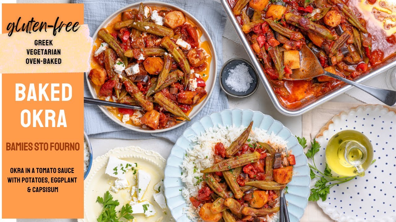 Greek Baked Okra with Potatoes (Bamies Sto Fourno) | Easy & Delicious!