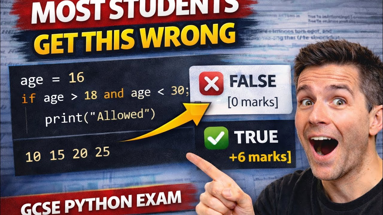 Stop Losing Marks on AND / OR in IF Statements (GCSE Python)