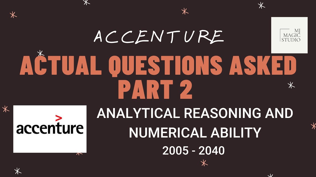 ACCENTURE - ACTUAL QUESTIONS ASKED - Aptitude Questions and Solutions - 2021 (Part 2) by MJ