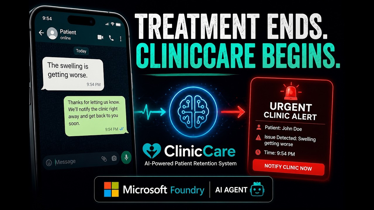 ClinicCare &mdash; AI Patient Retention Agent Built with Microsoft Foundry | Agents League Hackathon 2026