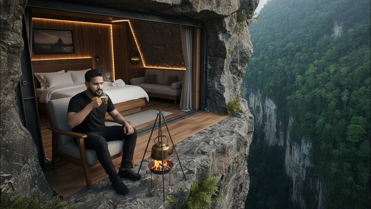 I secretly built a luxury off-grid shelter hidden inside rock — Secret Shelter MassProx Bushcraft 