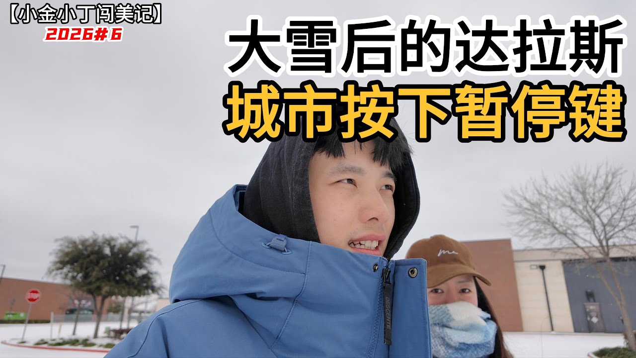 大雪后的达拉斯：安静的街道，缓慢的城市【小金小丁VLOG】Dallas After the Snow: The City Presses Pause