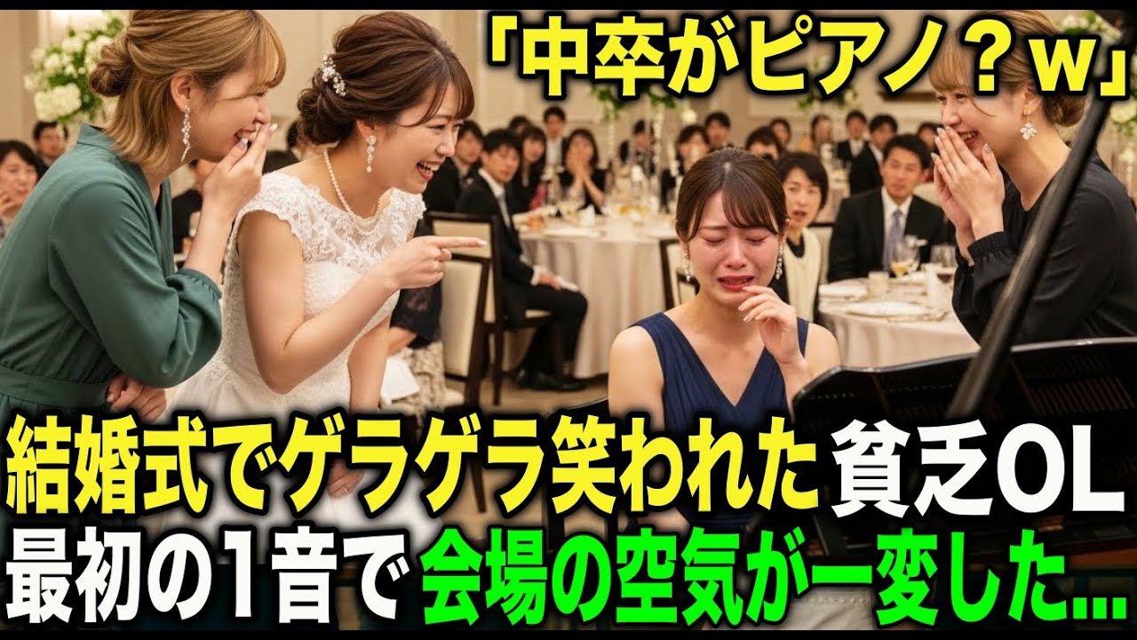 「中卒がピアノ？」同級生の結婚式で笑い者にされる貧乏OL…最初の1音で、会場が凍りついた