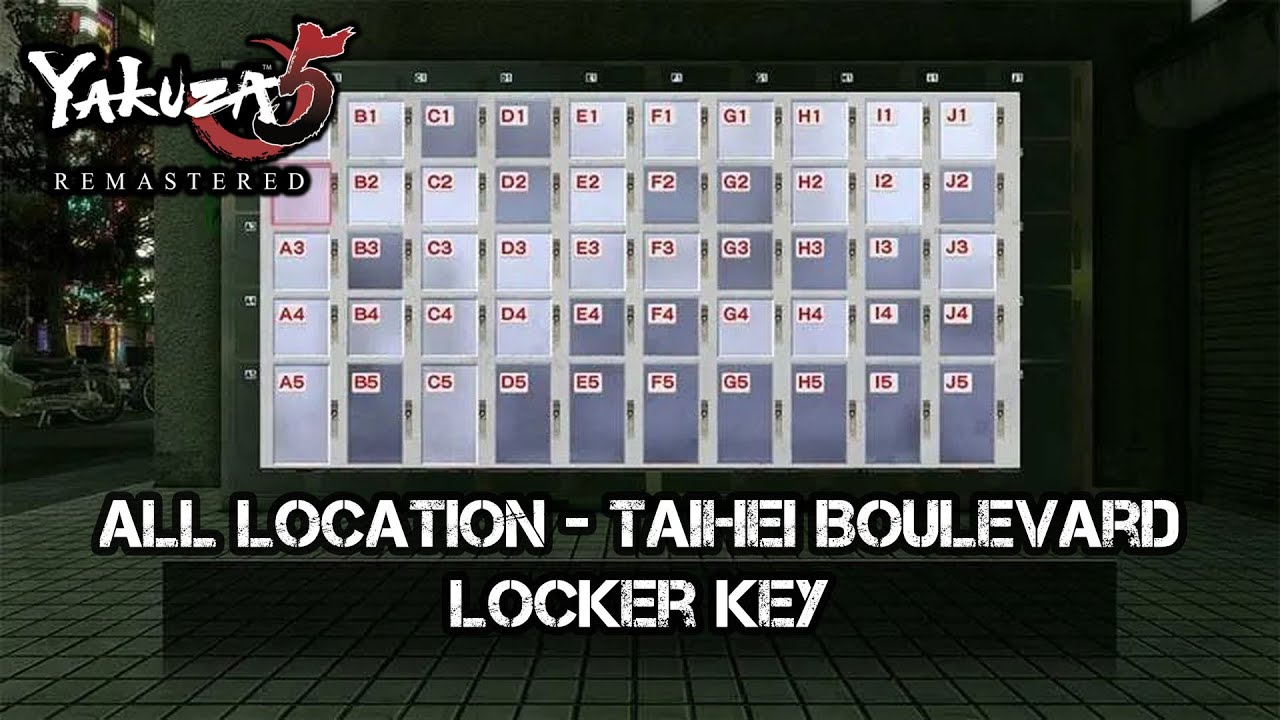 Yakuza 5 Remastered | All Key Location - Taihei Boulevard Locker (Kamurocho)