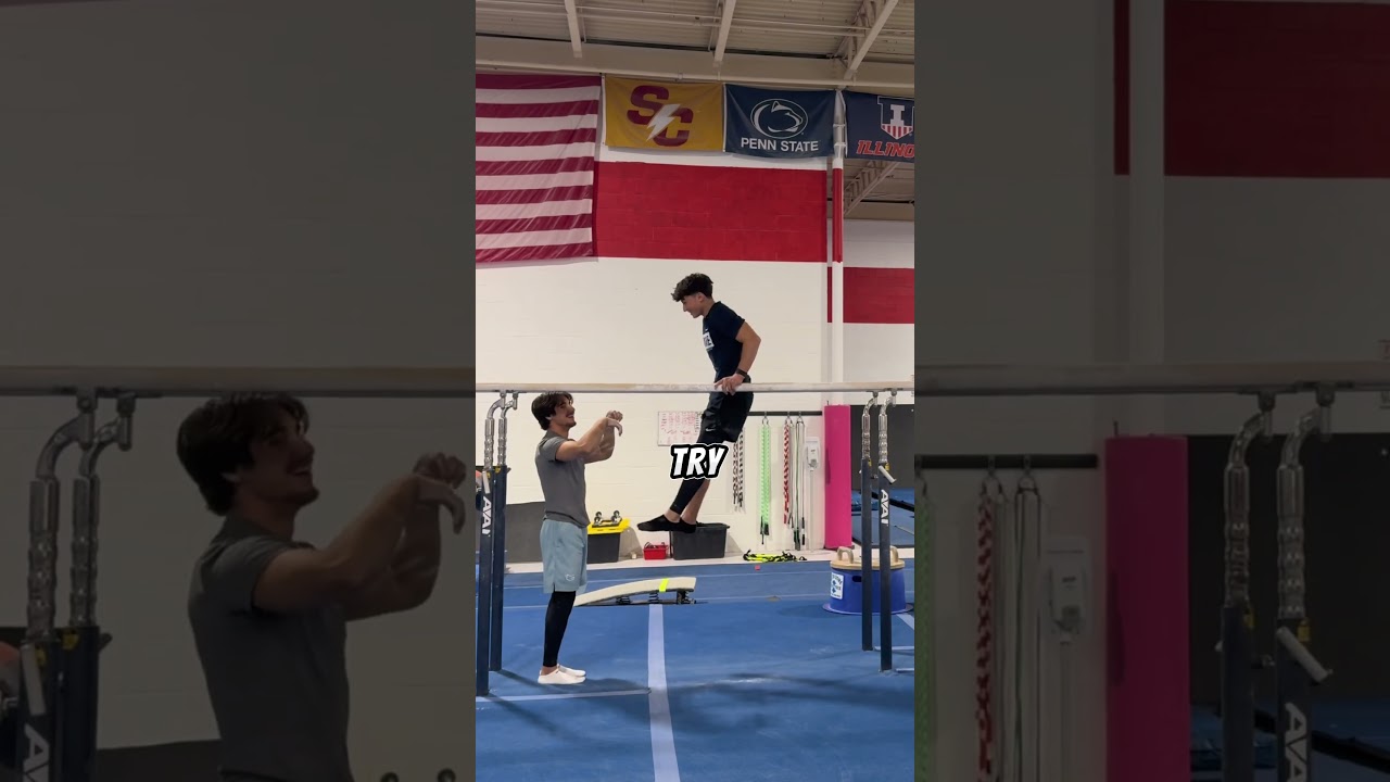 гимнасты-мужчины пробуют этот вызов 🤯 