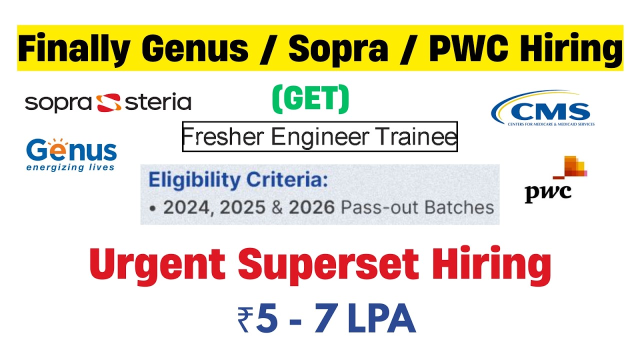 🔥Urgent Superset Hiring 2026 | Hiring for 2026 Batch | Direct Test Hiring 2025 | hire me plz