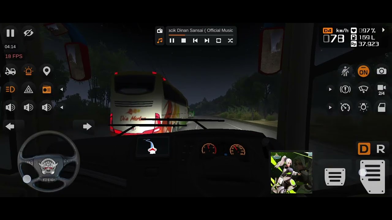 trip simulator bus csh88 dari sitinjau menuju kota Padang