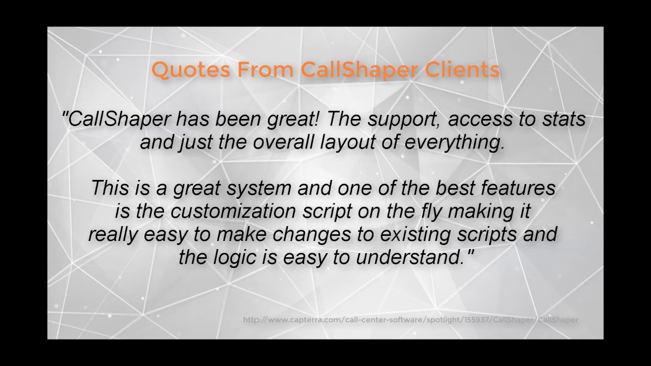 Overview : CallShaper - Call Center Systems