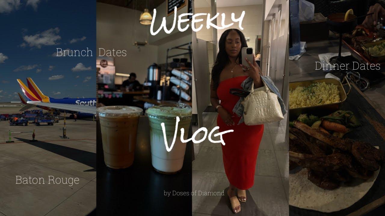 VLOG | cooking with diemen, work out with me, traveling back to Baton Rouge + hella food dates! 