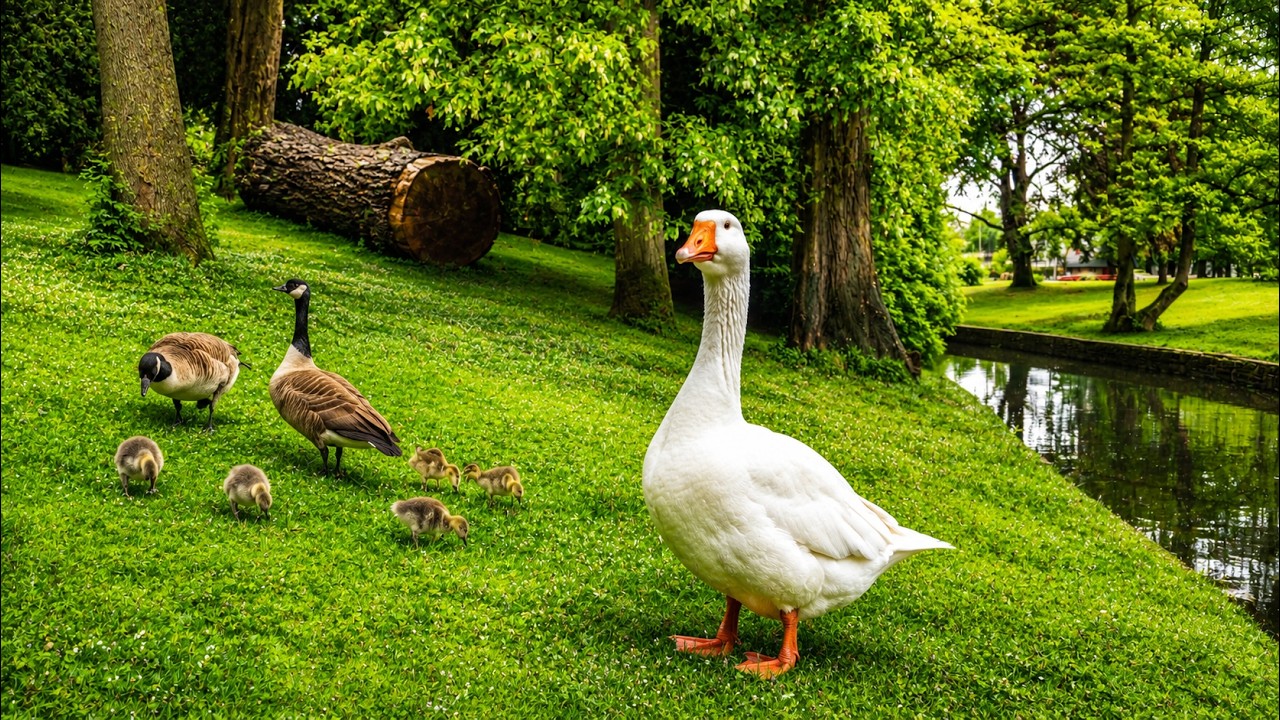 🔴 24/7  Relaxing Park Ambience: Birds, Water & Sunshine for Stress Relief