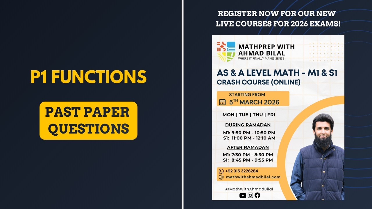 P1 Functions | Past Paper Questions | A-level Math P1 Crash Course 2026
