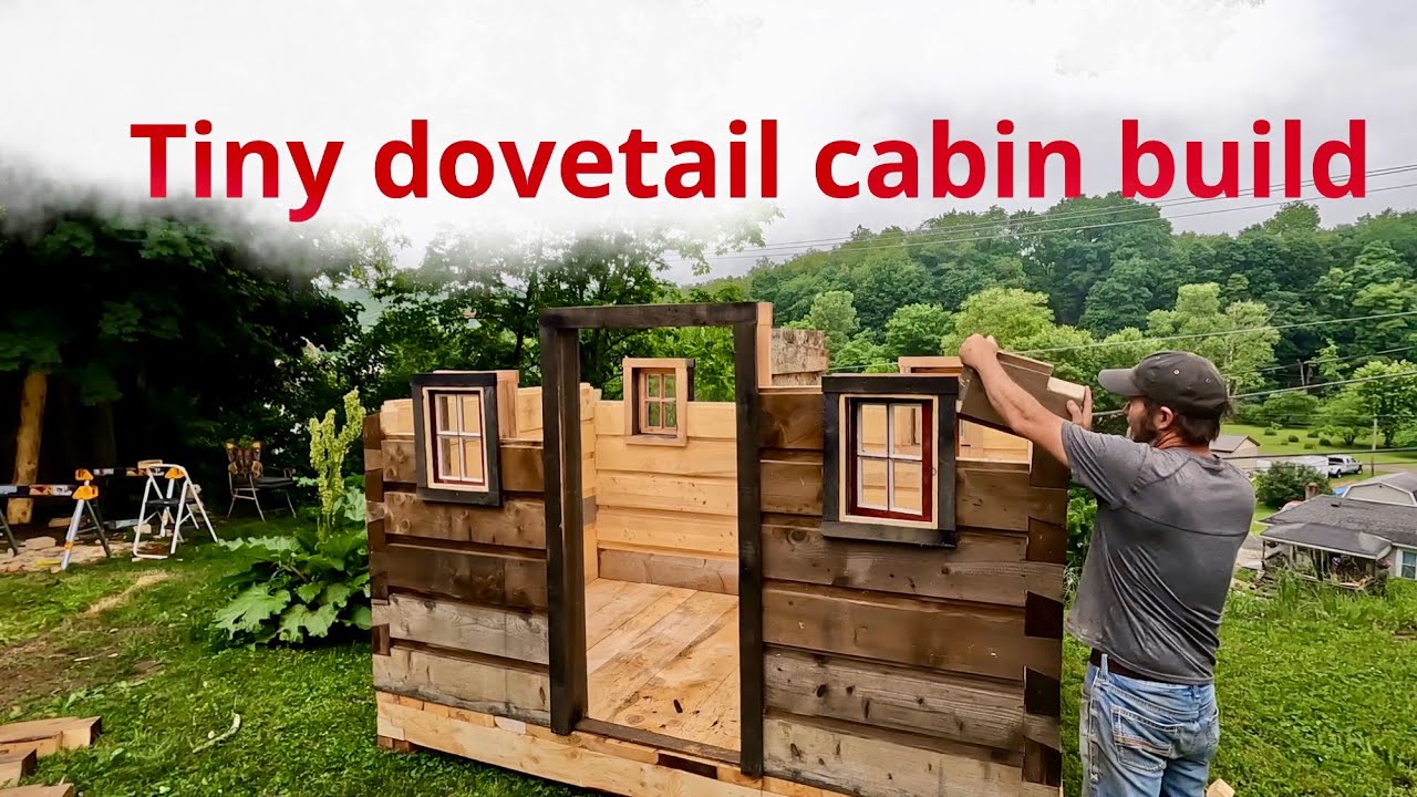 Tiny portable￼ dovetail cabin build “Lincoln logs for big boys”
