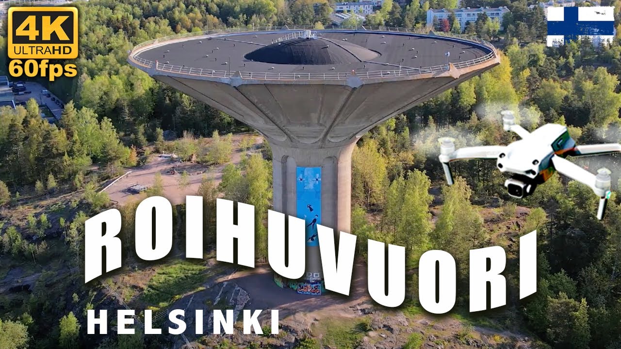 ROIHUVUORI HELSINKI 🇫🇮 Vihreä kaupunginosa 🚁 Tule mukaan Drone maisema lennolle 🎵 Rentoutusmusiikki