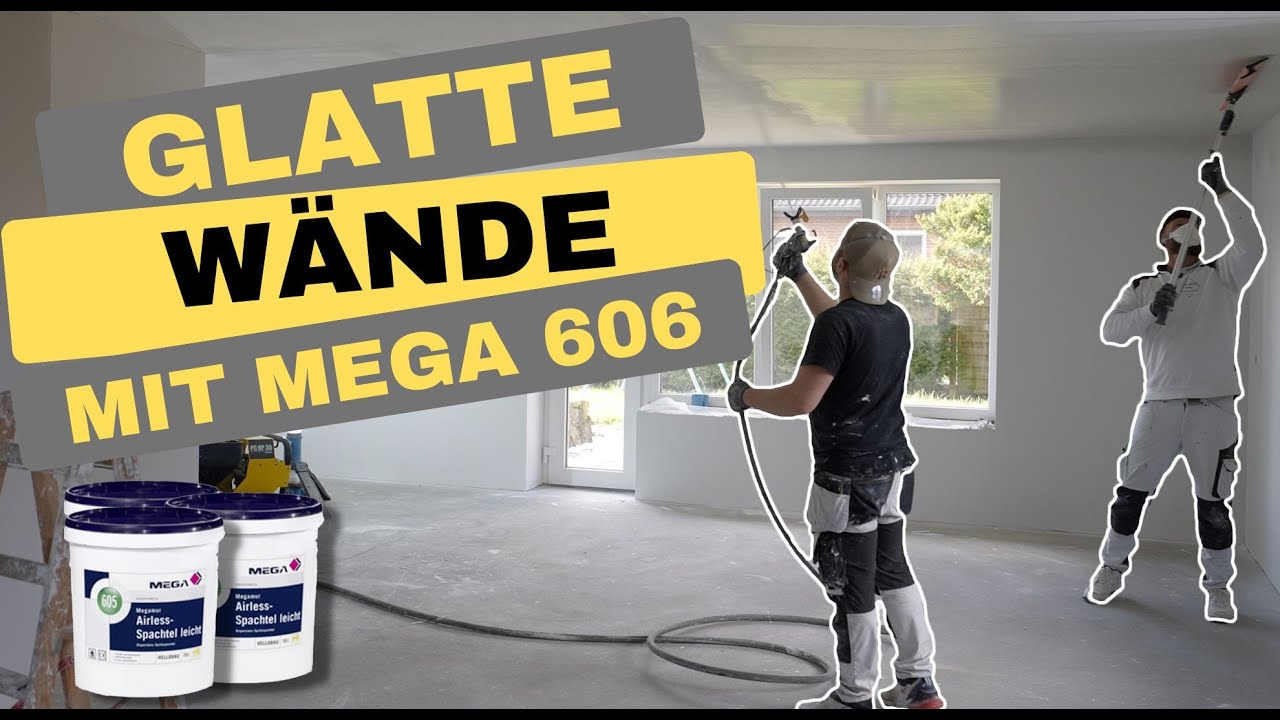 Wände auf Q4 verspachteln mit Airlessspachtel MEGA 606
