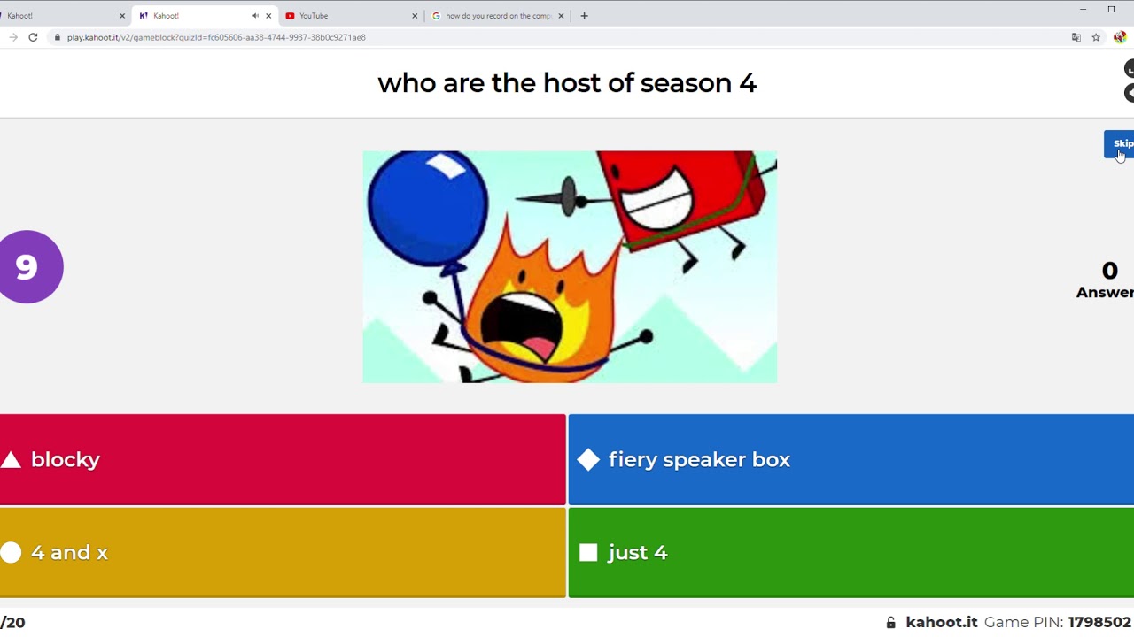PLAYING BFDI KAHOOT!