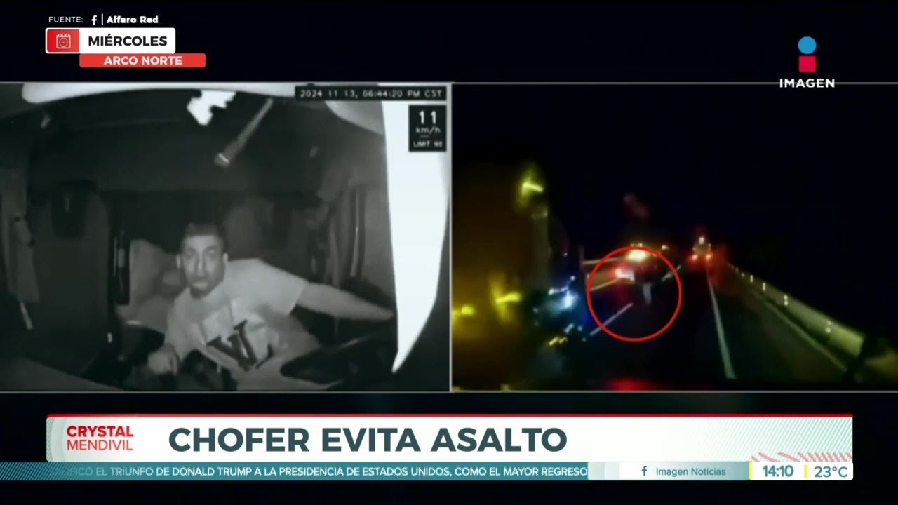 Trailero esquiv&oacute; falso ret&eacute;n en Arco Norte, pero le dispararon | Noticias con Crystal Mendivil