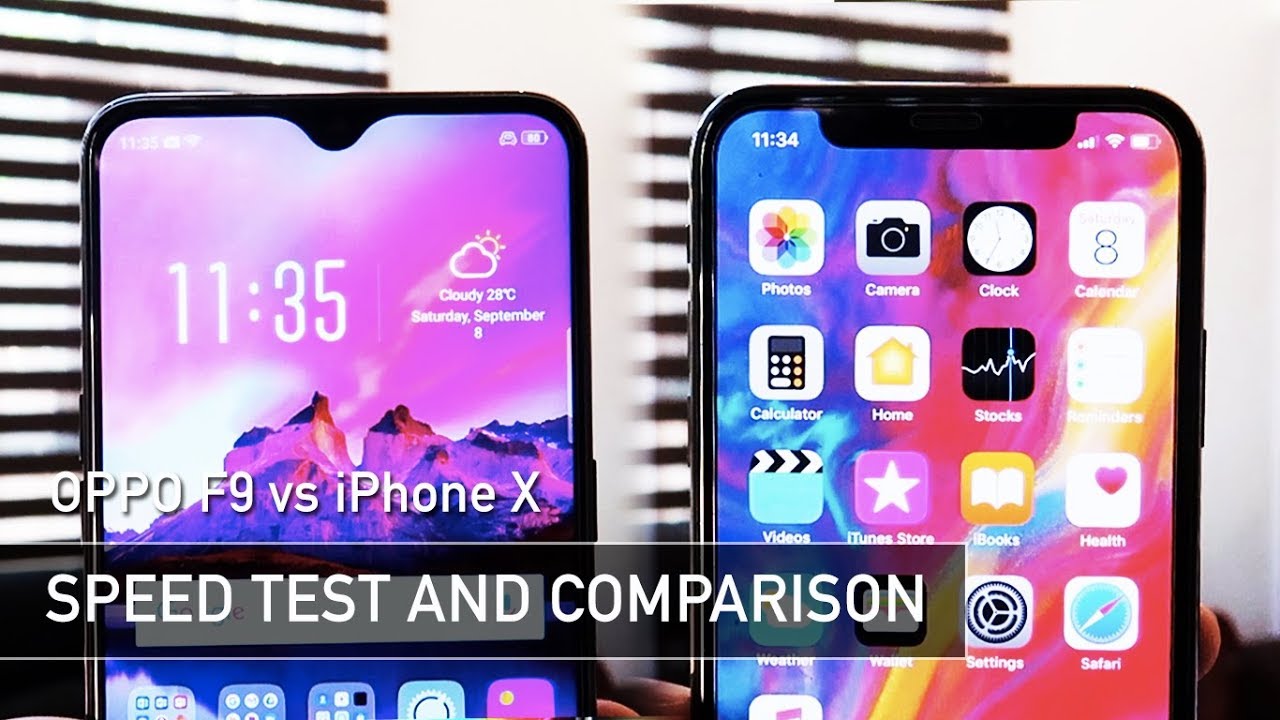 OPPO F9 vs iPhone X SPEED TEST | Zeibiz
