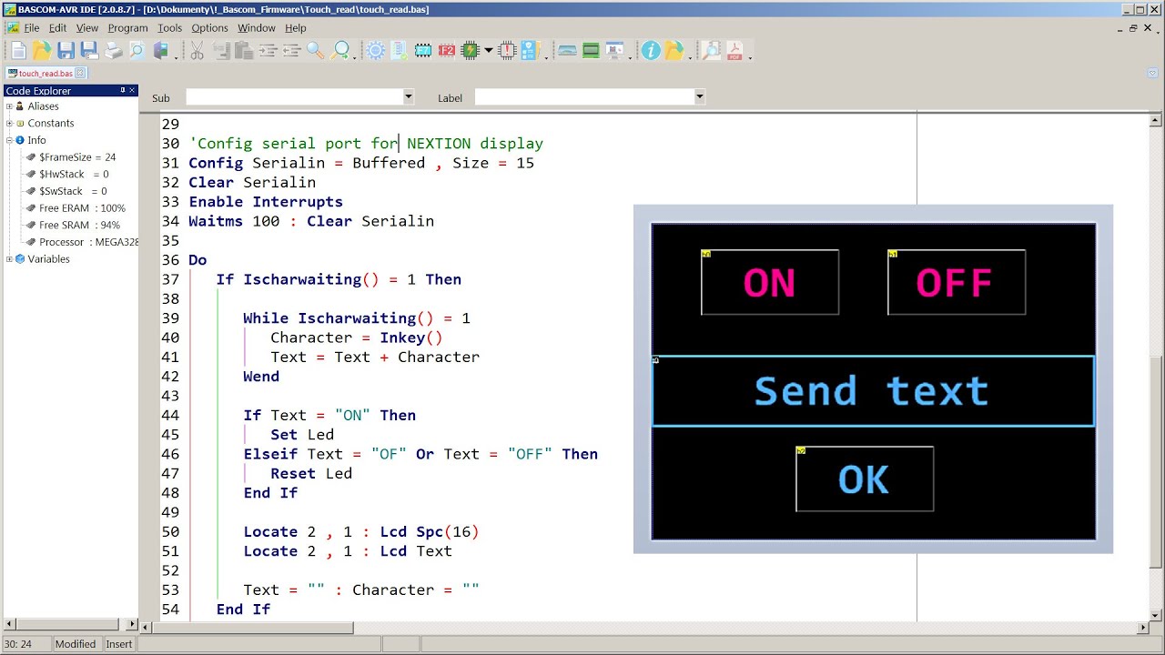 NEXTION Touch screen -- BASCOM AVR -- LCD 16x2