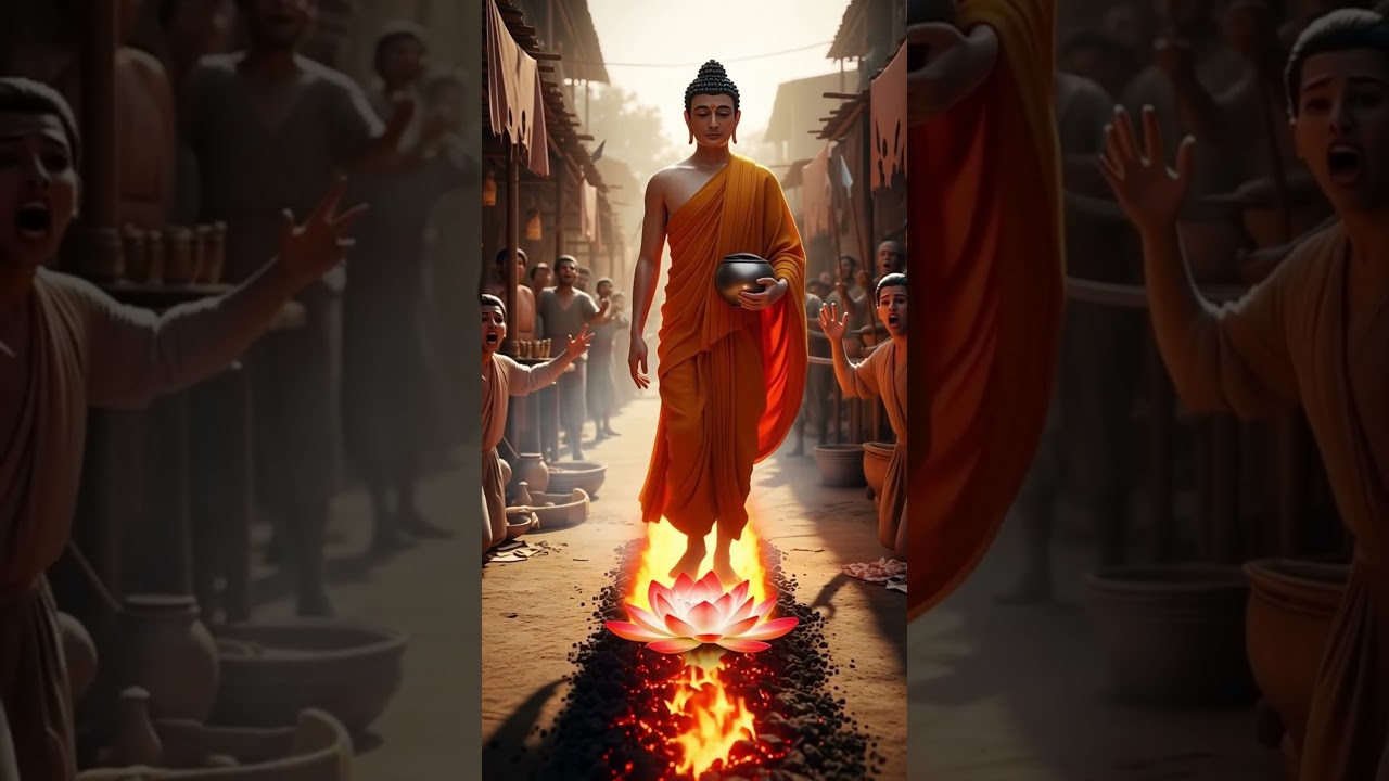Hot coals could not stop Buddha's footsteps to rescue sentient beings. #Buddhism #Buddha #Meditation