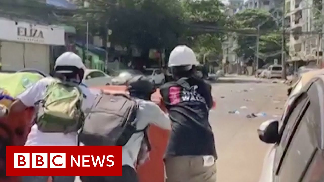 Defiant Myanmar anti-coup protesters return a day after 38 are killed - BBC News