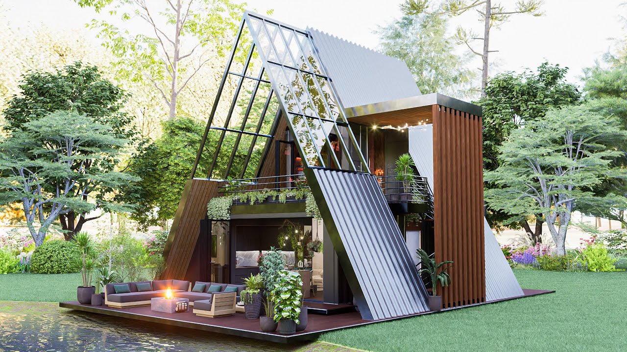 A Frame Romantic Shipping Container House