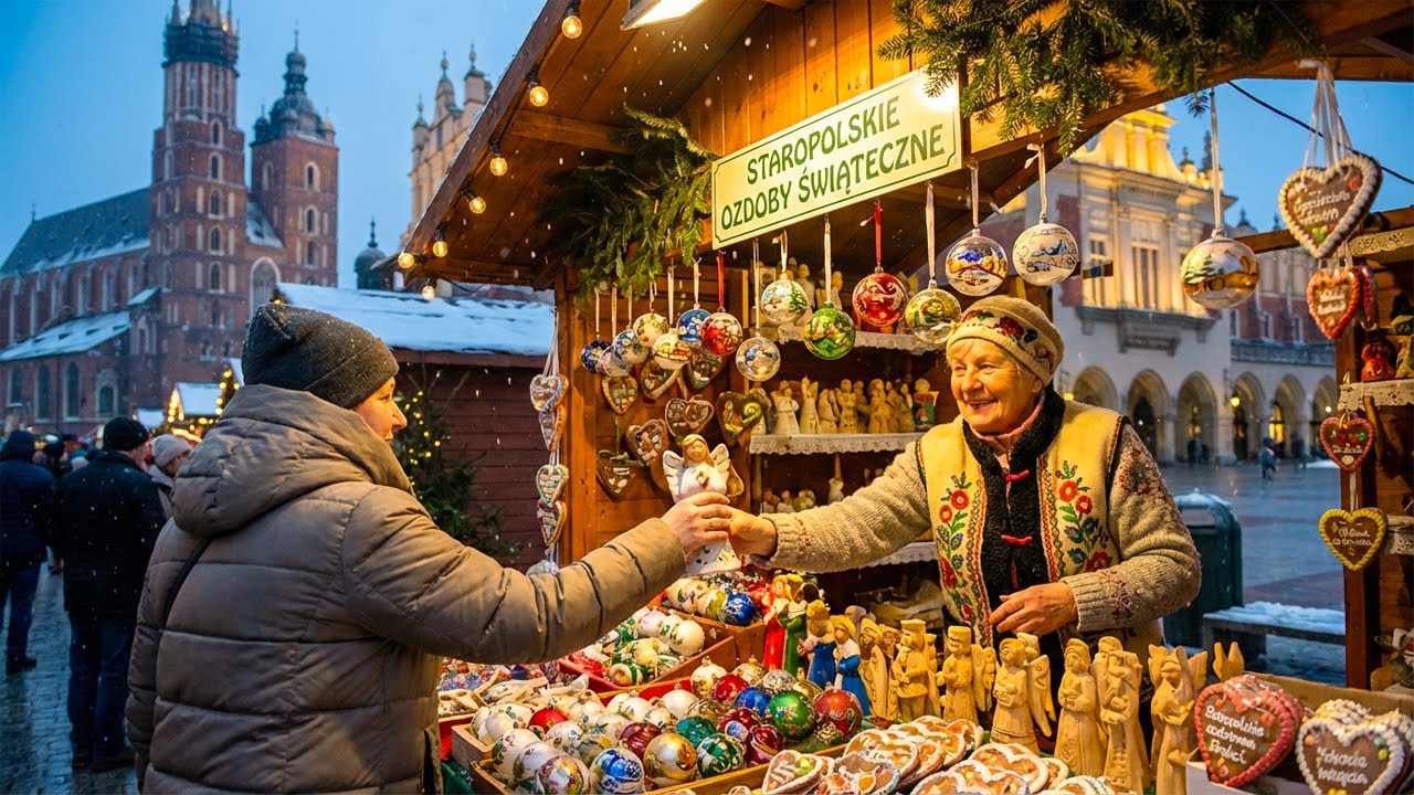 Poland's Magical Christmas Market Krakow 4K Walking Tour