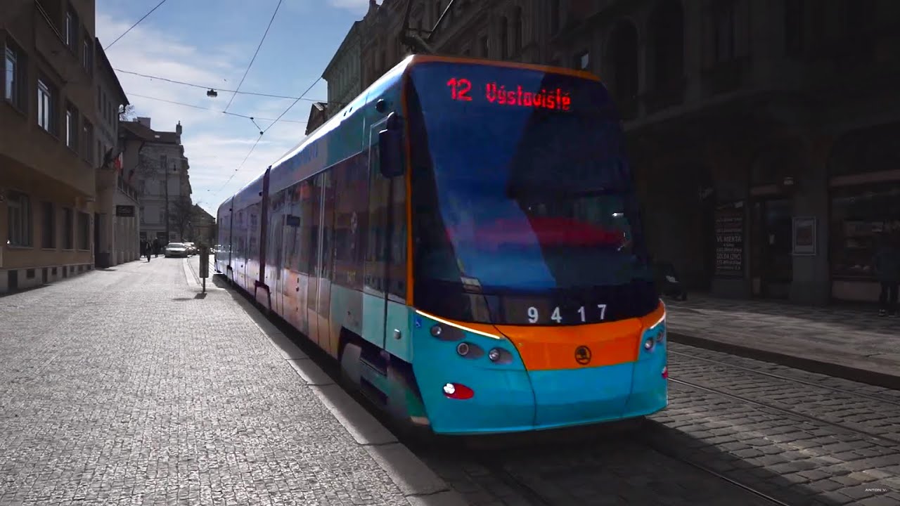Czech Republic, Prague, tram 12 ride from Hellichova to Vltavská