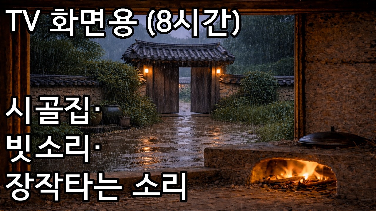 비 💧 오는 밤, 시골 오두막의 모닥불 소리 | 휴식·명상·숙면 ASMR/Healing/Meditation/Relaxing/Rain/Fireplace/Bonfire/Sleep