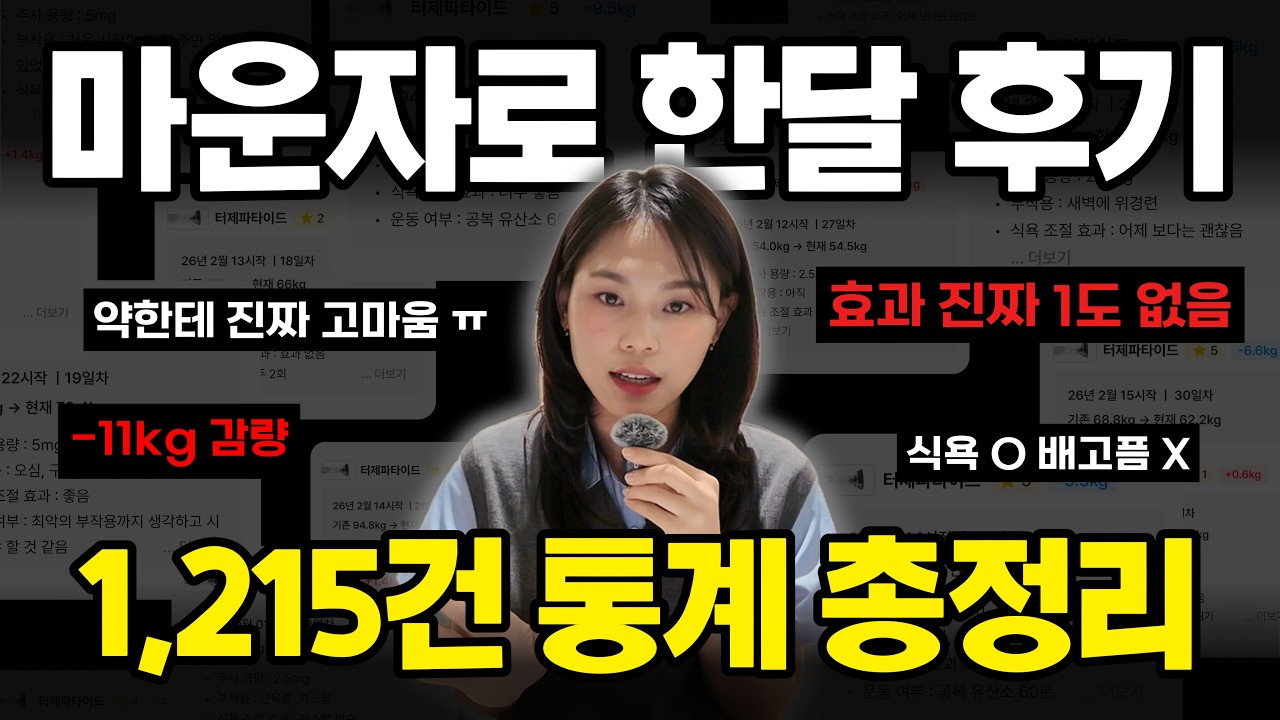 마운자로 한달 후기 총정리 | 1~4주차 체중 변화&middot;효과&middot;부작용 (삐약 통계)