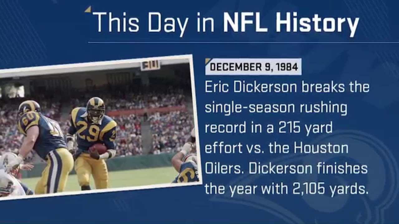 Eric Dickerson Breaks Single-Season Rushing Record | This Day in NFL History (12/9/84)