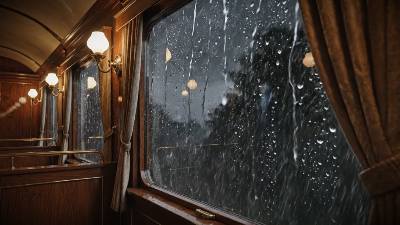 Heavy Rain on an Old Train | Vintage Railway Ambience for Sleep & Relaxation