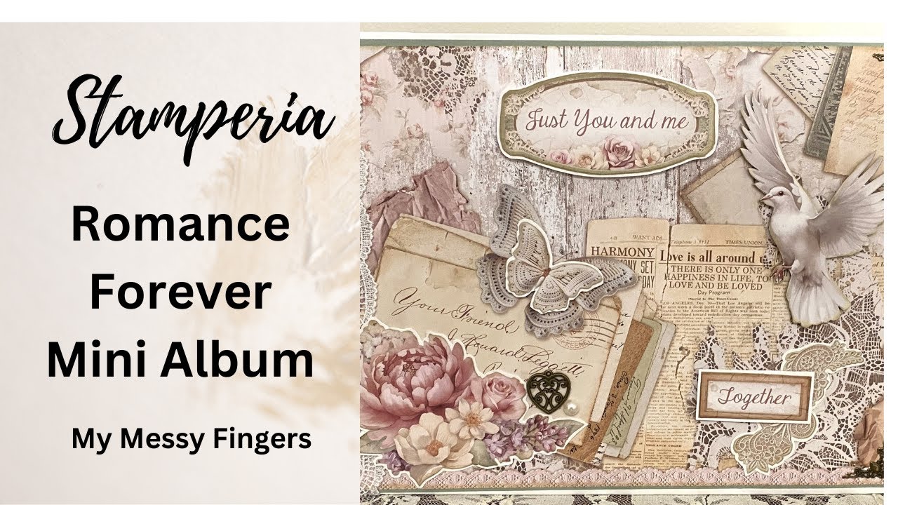 Stamperia Romance Forever Mini Album - Inside panel build