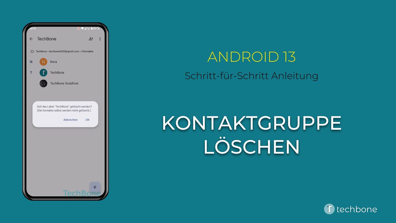 Kontaktgruppe l&ouml;schen [Android 13]