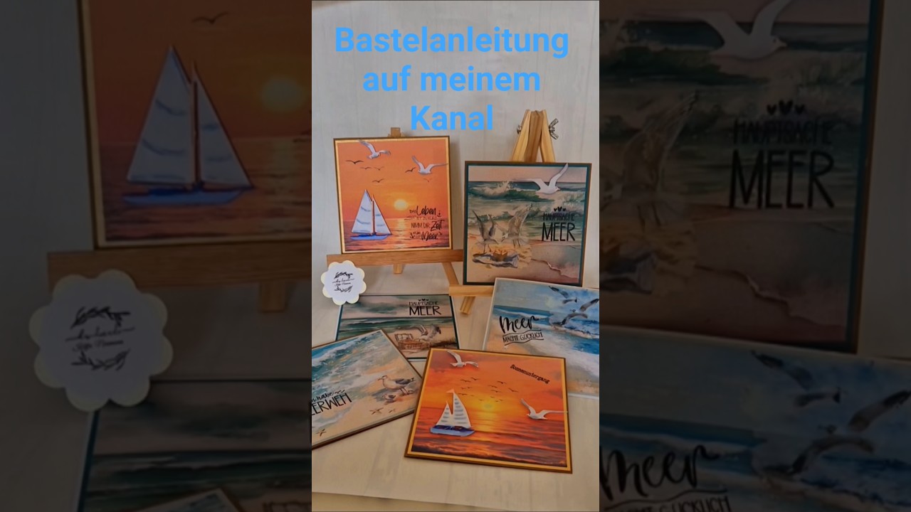 Basteln mit TEMU & ACTION 💕Maritime Karten # #action #diy #temu #bastelanleitung #nordsee