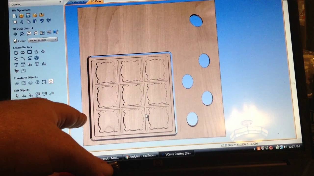 Fail! TIC-TAC-TOE Board on the Shapeoko