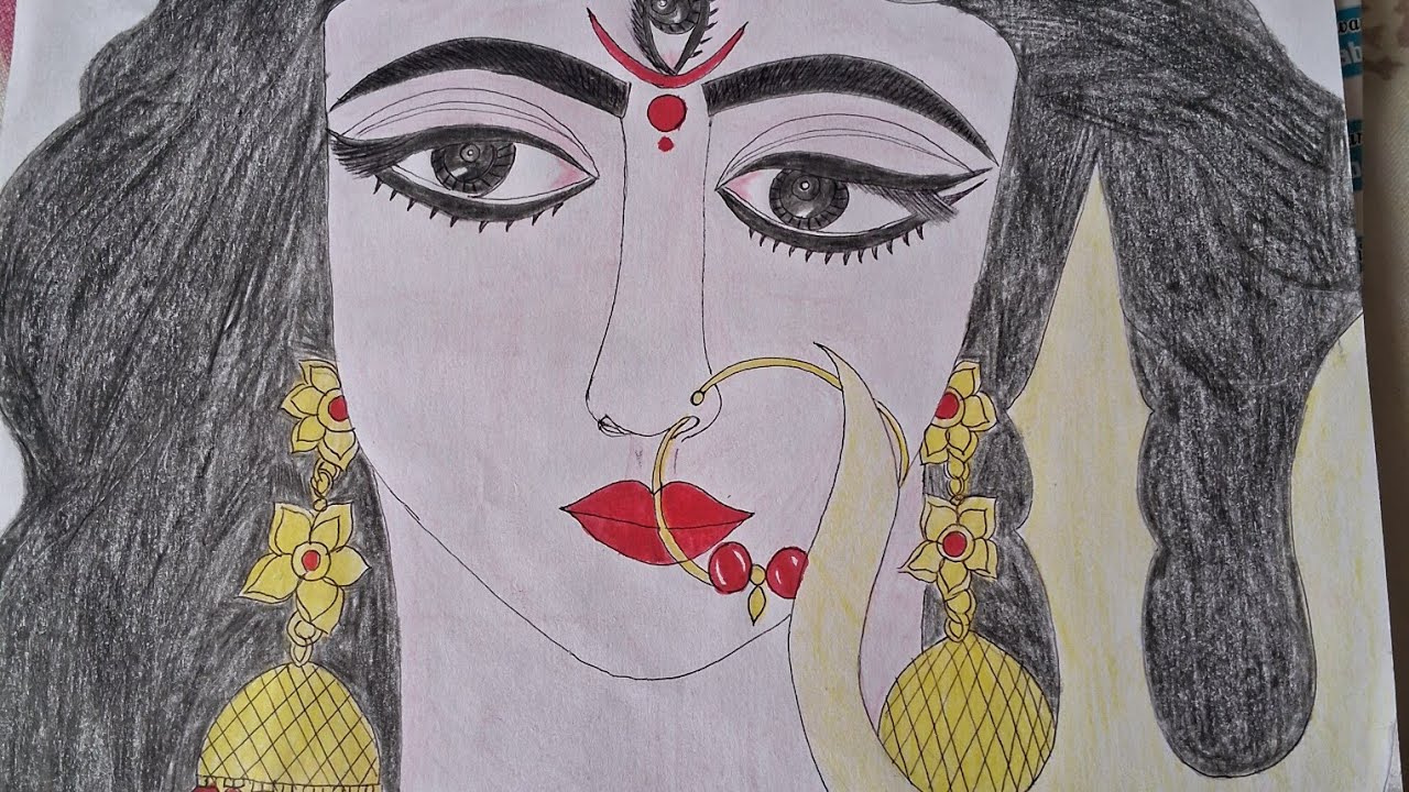 How to Draw Durga Maa Simply Anjali Bhardwaj Arts 😊