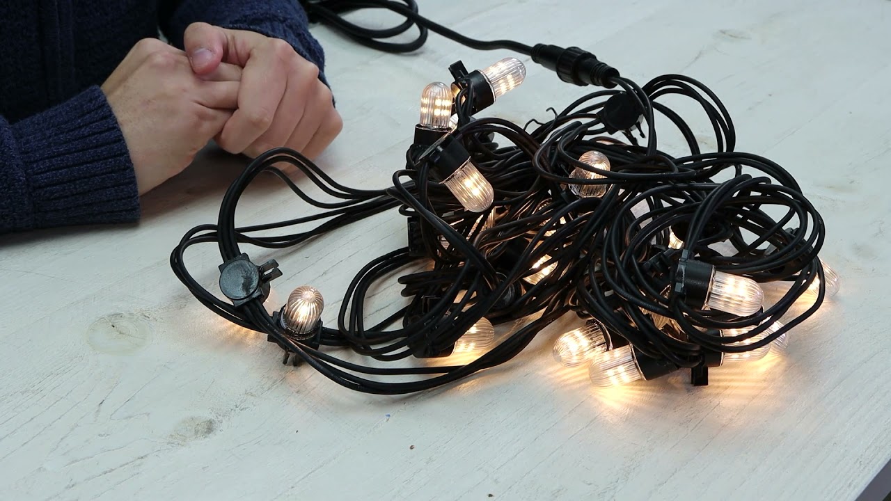 Prikkabel feestverlichting 10 meter koppelbaar 2400K dimbaar - Elektroshop.nl