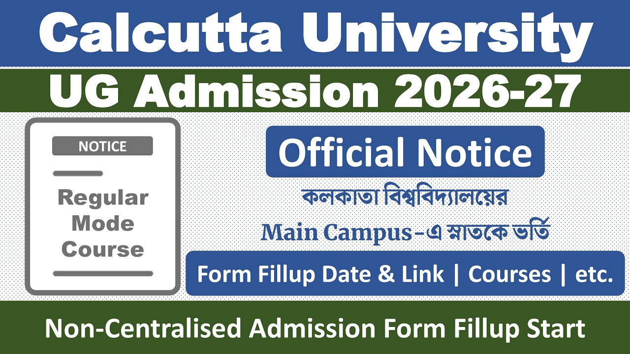 Calcutta University UG Admission 2026-2027: Home Science & Professional Courses