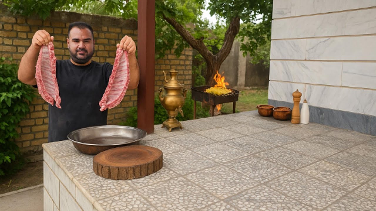 🔥 Iranian Lamb Ribs Shishlik on Charcoal | Ali Farahani's Rustic BBQ | Rustikora